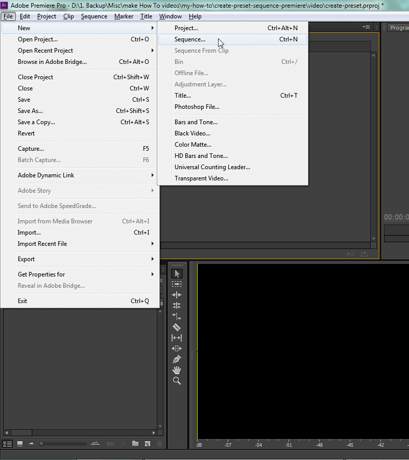 sequence preset premiere pro cs6