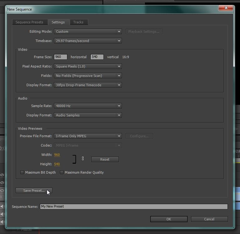 how to load a preset adobe premiere